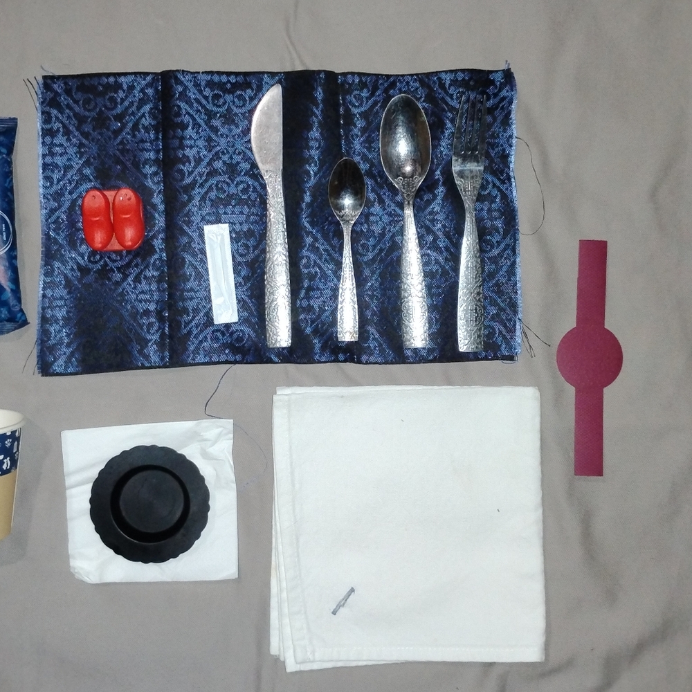 KLM Airlines Silverware Set with Blue Holder